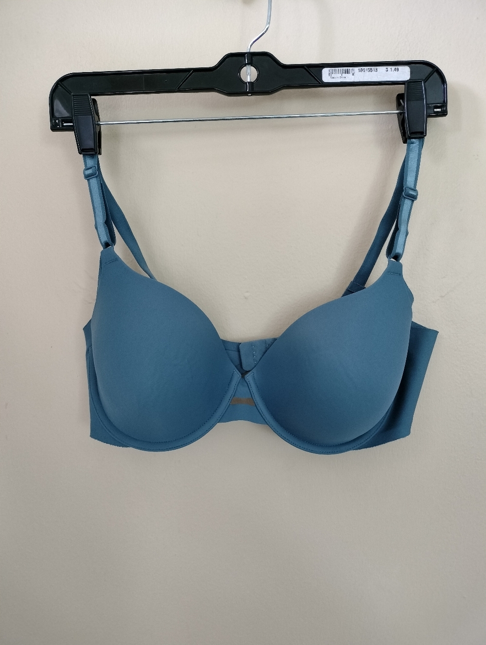 Warner Blissful Benefits Smoothing T Shirt Bra 36C Blue Underwire Padded
